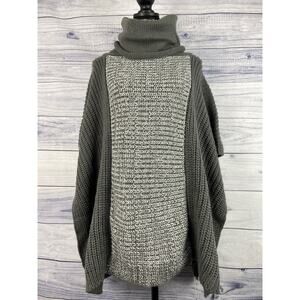 Justin & Taylor Chunky Knit Poncho Sweater Womens One Size Funnel Neck Relax Fit